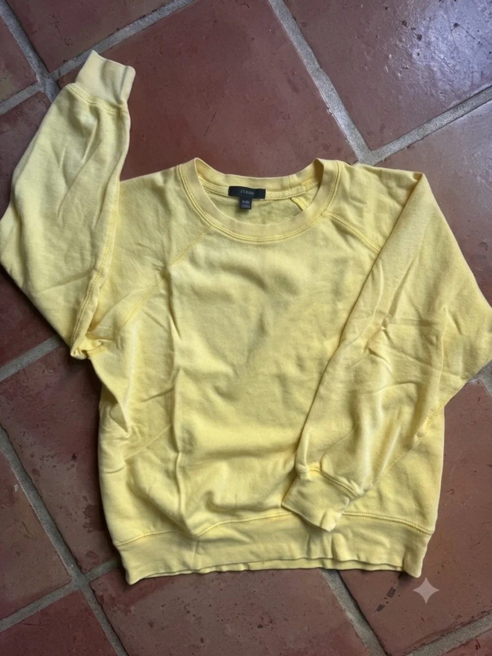 NWOT J. Crew Magic Rinse™ Crewneck Sweatshirt in XXS Yellow